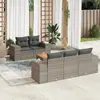Image de vidaXL Salon de jardin 6 pcs avec coussins gris résine tressée