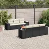 Image de vidaXL Salon de jardin 7 pcs avec coussins noir résine tressée