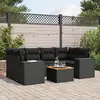 Image de vidaXL Salon de jardin 7 pcs avec coussins noir résine tressée