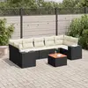 Image de vidaXL Salon de jardin 8 pcs avec coussins noir résine tressée