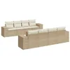 Image de vidaXL Salon de jardin avec coussins 9 pcs beige résine tressée