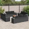 Image de vidaXL Salon de jardin avec coussins 13 pcs noir résine tressée