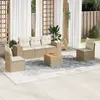 Image de vidaXL Salon de jardin avec coussins 6 pcs beige résine tressée