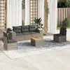 Image de vidaXL Salon de jardin 6 pcs avec coussins gris résine tressée