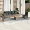 Image de vidaXL Salon de jardin avec coussins 7 pcs gris résine tressée