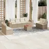 Image de vidaXL Salon de jardin avec coussins 9 pcs beige résine tressée