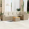 Image de vidaXL Salon de jardin avec coussins 6 pcs beige résine tressée