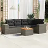 Image de vidaXL Salon de jardin 6 pcs avec coussins gris résine tressée