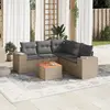 Image de vidaXL Salon de jardin avec coussins 6 pcs beige résine tressée