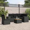 Image de vidaXL Salon de jardin 6 pcs avec coussins noir résine tressée