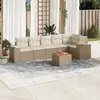 Image de vidaXL Salon de jardin avec coussins 7 pcs beige résine tressée