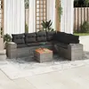 Image de vidaXL Salon de jardin avec coussins 7 pcs gris résine tressée