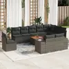 Image de vidaXL Salon de jardin 11 pcs avec coussins gris résine tressée