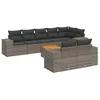 Image de vidaXL Salon de jardin 9 pcs avec coussins gris résine tressée