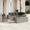 Image de vidaXL Salon de jardin 9 pcs avec coussins gris résine tressée