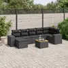 Image de vidaXL Salon de jardin 8 pcs avec coussins noir résine tressée