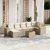 Image de vidaXL Salon de jardin avec coussins 8 pcs beige résine tressée
