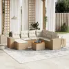 Image de vidaXL Salon de jardin avec coussins 8 pcs beige résine tressée
