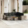 Image de vidaXL Salon de jardin 8 pcs avec coussins gris résine tressée
