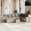 Image de vidaXL Salon de jardin avec coussins 9 pcs beige résine tressée