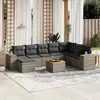 Image de vidaXL Salon de jardin 9 pcs avec coussins gris résine tressée
