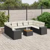 Image de vidaXL Salon de jardin 10 pcs avec coussins noir résine tressée