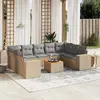 Image de vidaXL Salon de jardin avec coussins 10 pcs beige résine tressée