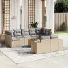 Image de vidaXL Salon de jardin avec coussins 10 pcs beige résine tressée