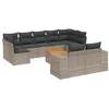 Image de vidaXL Salon de jardin avec coussins 10 pcs gris résine tressée