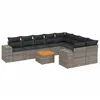 Image de vidaXL Salon de jardin avec coussins 10 pcs gris résine tressée