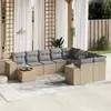 Image de vidaXL Salon de jardin avec coussins 10 pcs beige résine tressée
