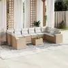 Image de vidaXL Salon de jardin 11 pcs avec coussins beige résine tressée