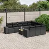 Image de vidaXL Salon de jardin 11 pcs avec coussins noir résine tressée