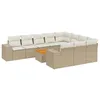 Image de vidaXL Salon de jardin 11 pcs avec coussins beige résine tressée