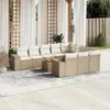 Image de vidaXL Salon de jardin 11 pcs avec coussins beige résine tressée
