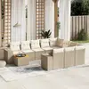 Image de vidaXL Salon de jardin 11 pcs avec coussins beige résine tressée
