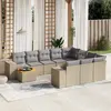 Image de vidaXL Salon de jardin 11 pcs avec coussins beige résine tressée