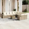 Image de vidaXL Salon de jardin 11 pcs avec coussins beige résine tressée