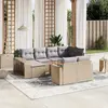 Image de vidaXL Salon de jardin 11 pcs avec coussins beige résine tressée
