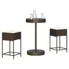 Image de vidaXL Ensemble de bar de jardin 3 pcs et coussins brun résine tressée
