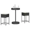 Image de vidaXL Ensemble de bar de jardin 3 pcs avec coussins noir poly rotin