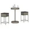 Image de vidaXL Ensemble de bar de jardin 3 pcs et coussins gris résine tressée