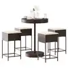 Image de vidaXL Ensemble de bar de jardin avec coussins 5 pcs marron poly rotin