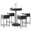 Image de vidaXL Ensemble de bar de jardin 5 pcs avec coussins noir poly rotin