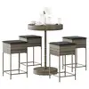Image de vidaXL Ensemble de bar de jardin 5 pcs avec coussins gris poly rotin