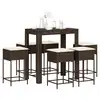 Image de vidaXL Ensemble de bar de jardin avec coussins 7 pcs marron poly rotin