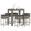 Image de vidaXL Ensemble de bar de jardin 7 pcs avec coussins gris poly rotin