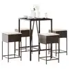 Image de vidaXL Ensemble de bar de jardin avec coussins 5 pcs marron poly rotin