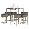 Image de vidaXL Ensemble de bar de jardin 7 pcs avec coussins gris poly rotin