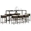 Image de vidaXL Ensemble de bar de jardin 9 pcs avec coussins marron poly rotin